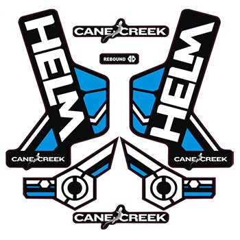 DECAL KIT BLUE-WHTIE-BLACK FOR FORK CANE CREEK HELM